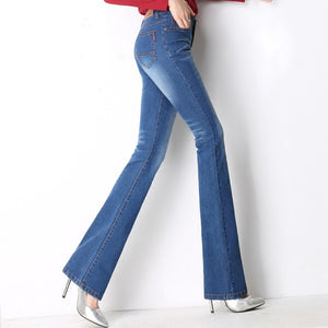 ACRMRAC women jeans Spring and autumn Flare Pants womens wide leg trouser jeans trousers Elasticity Thin jeans woman