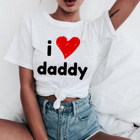 New Yes Daddy T Shirt Women Satan Is My Sugar Daddy Aesthetic Kawaii Harajuku T-shirt Ullzang 90s Tshirt Fashion Top Tees Female
