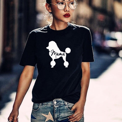Dog Mom Shirt Poodle Gifts For Dog Owner Mothers Day T Shirt Pet Lover tops Dog Lover Mommy Clothes Animal Lover Ladies Tees