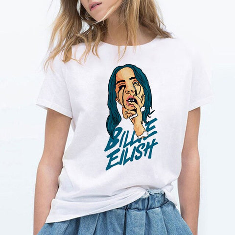 Billie Eilish T Shirt Hip Hop Music Funny T Shirt Women Tshirt Female Tee Shirt Femme Tops Women Clothes 2019 Streewear
