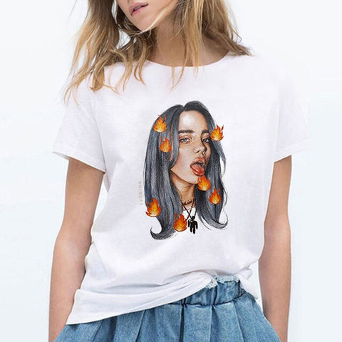 Billie Eilish T Shirt Hip Hop Music Funny T Shirt Women Tshirt Female Tee Shirt Femme Tops Women Clothes 2019 Streewear