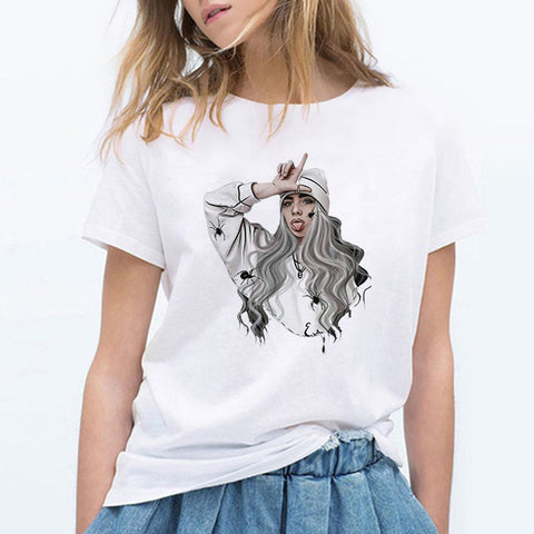 Billie Eilish T Shirt Hip Hop Music Funny T Shirt Women Tshirt Female Tee Shirt Femme Tops Women Clothes 2019 Streewear