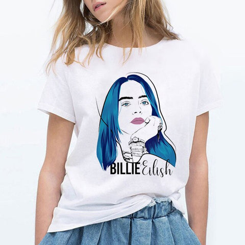 Billie Eilish T Shirt Hip Hop Music Funny T Shirt Women Tshirt Female Tee Shirt Femme Tops Women Clothes 2019 Streewear