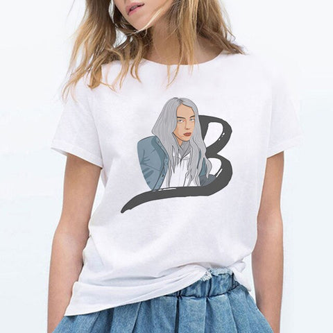 Billie Eilish T Shirt Hip Hop Music Funny T Shirt Women Tshirt Female Tee Shirt Femme Tops Women Clothes 2019 Streewear