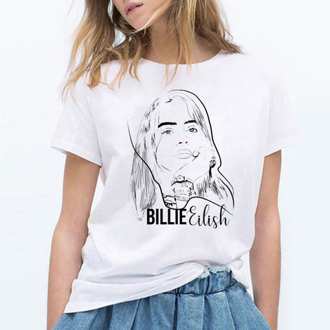 Billie Eilish T Shirt Hip Hop Music Funny T Shirt Women Tshirt Female Tee Shirt Femme Tops Women Clothes 2019 Streewear