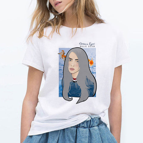 Billie Eilish T Shirt Hip Hop Music Funny T Shirt Women Tshirt Female Tee Shirt Femme Tops Women Clothes 2019 Streewear