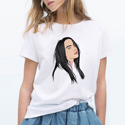 Billie Eilish T Shirt Hip Hop Music Funny T Shirt Women Tshirt Female Tee Shirt Femme Tops Women Clothes 2019 Streewear