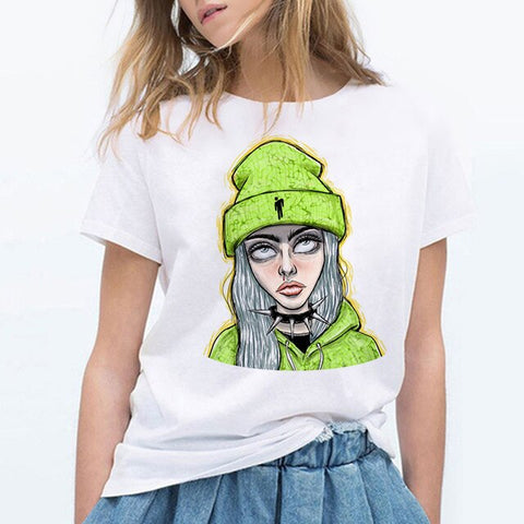 Billie Eilish T Shirt Hip Hop Music Funny T Shirt Women Tshirt Female Tee Shirt Femme Tops Women Clothes 2019 Streewear