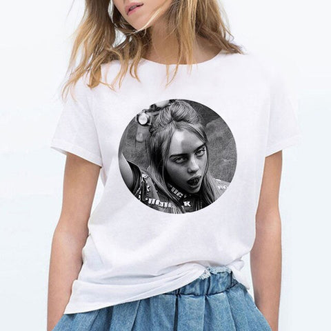 Billie Eilish T Shirt Hip Hop Music Funny T Shirt Women Tshirt Female Tee Shirt Femme Tops Women Clothes 2019 Streewear