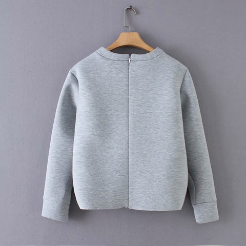 TWOTWINSTYLE Patchwork Applique Women's Sweatshirt O Neck Long Sleeve Oversized Pullovers Female Autumn Winter Fashion New 2019