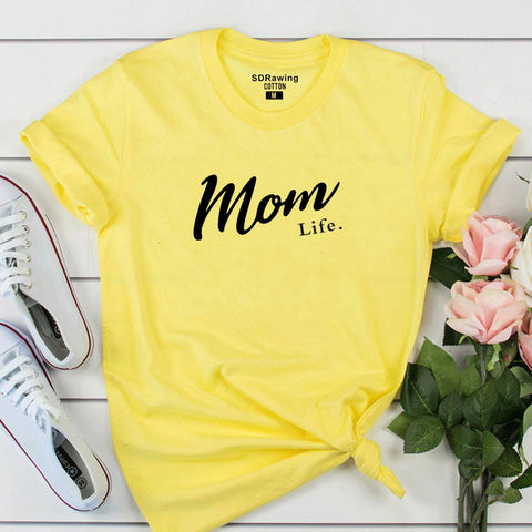 Harajuku Mom Life Shirt Mothers Day Gift Womens T Shirt Mom Life Tee Graphic Tees summer casual Female Tops drop ship