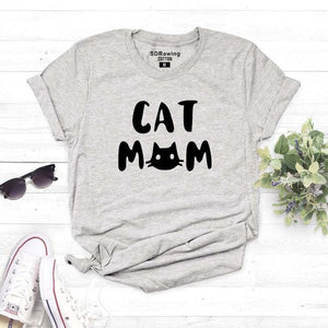 Harajuku Cat mom shirt funny tee shirt cat t shirts mom gifts women graphic cat lover gift for mothers tees cute birthday tops
