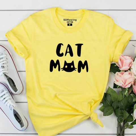 Harajuku Cat mom shirt funny tee shirt cat t shirts mom gifts women graphic cat lover gift for mothers tees cute birthday tops