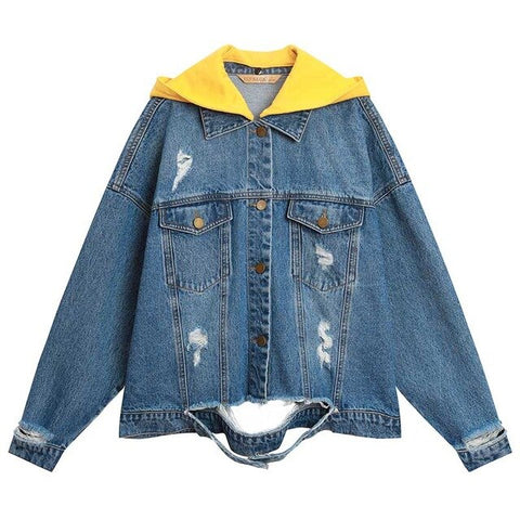 ELFSACK 2019 New Spring Woman Coats Cotton Solid Stand Outerwear Print Women Jackets Single Breasted Casual Denim Femme Coats