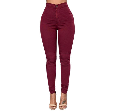 CUHAKCI Skinny Jeans Woman High Waist Winter Denim Wash Plus Push Up Trousers Bodycon White Green Blue Black Pencil Pants Female