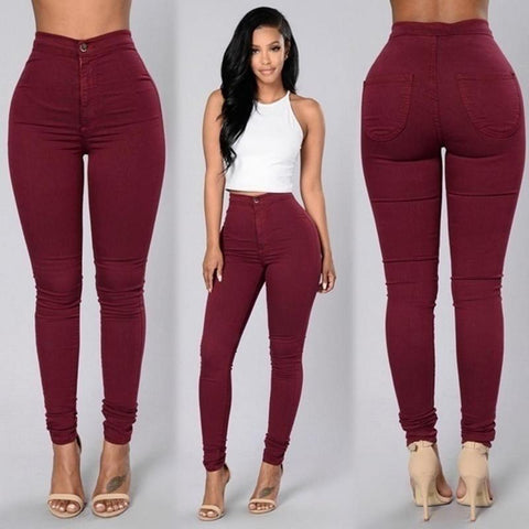 CUHAKCI Skinny Jeans Woman High Waist Winter Denim Wash Plus Push Up Trousers Bodycon White Green Blue Black Pencil Pants Female