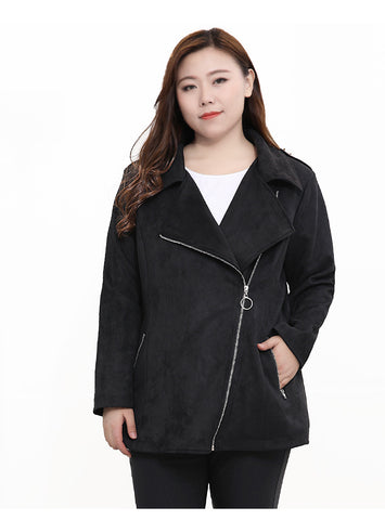 TUHAO 2019 Plus Size 10XL 9XL 8XL Women's Suede Jacket Autumn Winter Long Sleeve Female Black Office Lady Elegant Jackets WM15