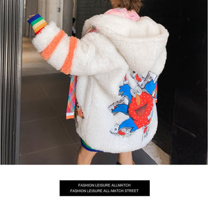 2019 Winter velvet coats fashion sequins ribbon women thick jackets