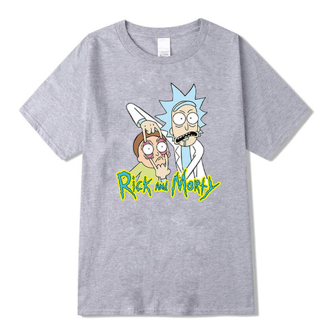 High quality funny tshirt 100% cotton crewneck rick and morty printed men tshirt casual knitted mens t-shirt tops tee shirt men
