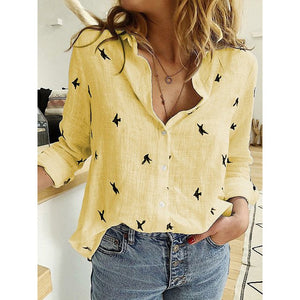 DeRuiLaDy Women Blouses 2019 Long Sleeve Animal Print Blouse  Casual Loose Office Shirt Plus Size Fashion Vintage Womens Shirts