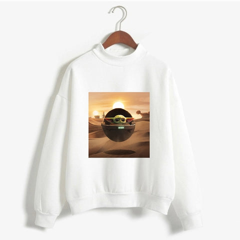 Mandalorian Sweatshirt Women Star Wars Baby Yoda Space Opera TV Series Hoodies Harajuku Science Fiction Movies Female Clothes
