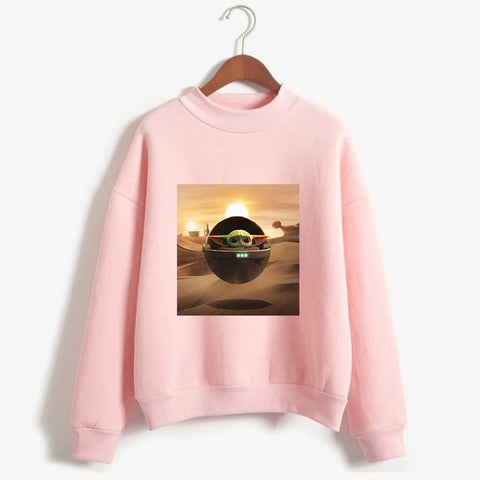Mandalorian Sweatshirt Women Star Wars Baby Yoda Space Opera TV Series Hoodies Harajuku Science Fiction Movies Female Clothes