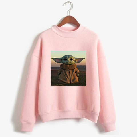 Mandalorian Sweatshirt Women Star Wars Baby Yoda Space Opera TV Series Hoodies Harajuku Science Fiction Movies Female Clothes