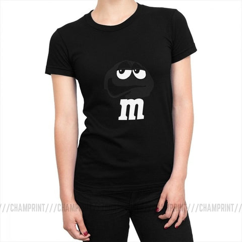 M&M's Chocolate Candy Tops Tees Character Face New Fashion Women's T Shirt Harajuku Cotton T-shirt for Female Funny Clothing