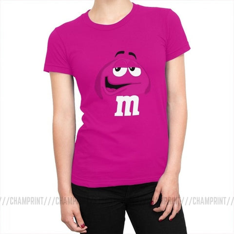 M&M's Chocolate Candy Tops Tees Character Face New Fashion Women's T Shirt Harajuku Cotton T-shirt for Female Funny Clothing