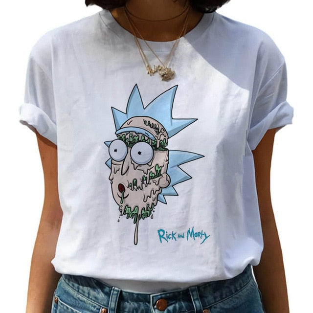 New Rick and Morty Funny Cartoon T Shirt Women Harajuku Ricky N Morty Ullzang T-shirt 90s Graphic Tshirt Fashion Top Tees Female