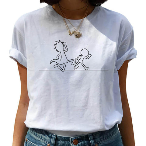 New Rick and Morty Funny Cartoon T Shirt Women Harajuku Ricky N Morty Ullzang T-shirt 90s Graphic Tshirt Fashion Top Tees Female