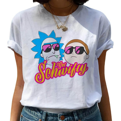 New Rick and Morty Funny Cartoon T Shirt Women Harajuku Ricky N Morty Ullzang T-shirt 90s Graphic Tshirt Fashion Top Tees Female