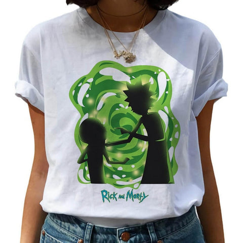 New Rick and Morty Funny Cartoon T Shirt Women Harajuku Ricky N Morty Ullzang T-shirt 90s Graphic Tshirt Fashion Top Tees Female