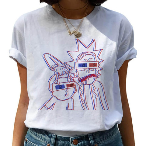 New Rick and Morty Funny Cartoon T Shirt Women Harajuku Ricky N Morty Ullzang T-shirt 90s Graphic Tshirt Fashion Top Tees Female