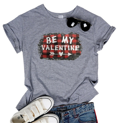 Valentine's Short Sleeve Top Women Cute T-shirt 2020 New Valentine Day Top Summer Tops Tee Large Size Women T Shirts 3XL
