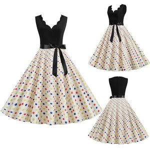 Women Dresses Summer 2020 Party Floral Sundress Sleeveless V Neck A Line Elegant Midi Dress Plus Size Woman Clothes For New Year