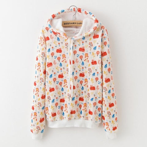 2010 new tops flannel warm thick hooded pullover women long sleeves fight casual sneakers women's clothing