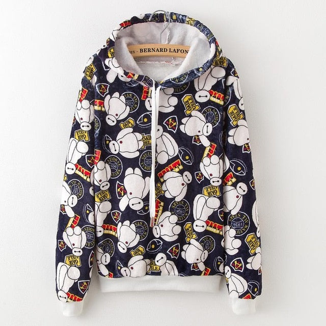 2010 new tops flannel warm thick hooded pullover women long sleeves fight casual sneakers women's clothing