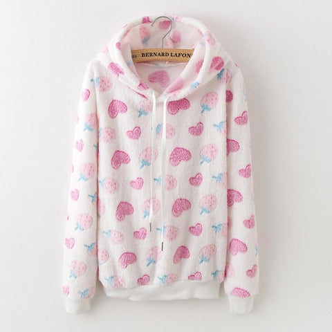 2010 new tops flannel warm thick hooded pullover women long sleeves fight casual sneakers women's clothing
