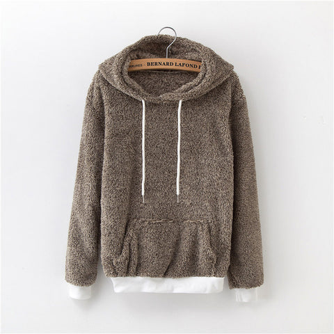 2010 new tops flannel warm thick hooded pullover women long sleeves fight casual sneakers women's clothing