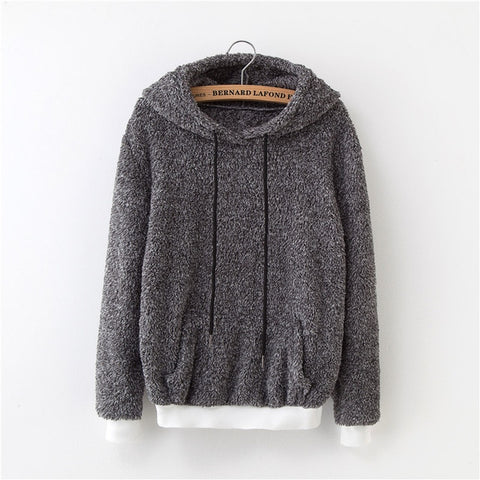 2010 new tops flannel warm thick hooded pullover women long sleeves fight casual sneakers women's clothing