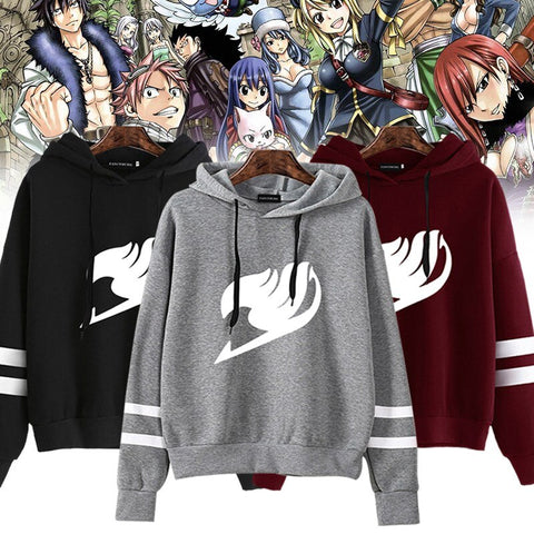 Anime Hoodie Fairy Tail Janpan Manga Hoodie Women Long Sleeve Hooded Sweatshirts Female Harajuku Pullover Tops