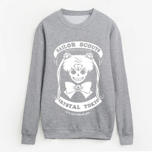 Women cute printed Hoodies casual fleece Clothes 2019 Cartoon Sailor Moon pullovers streetwear fashion Sweatshirt new tracksuits