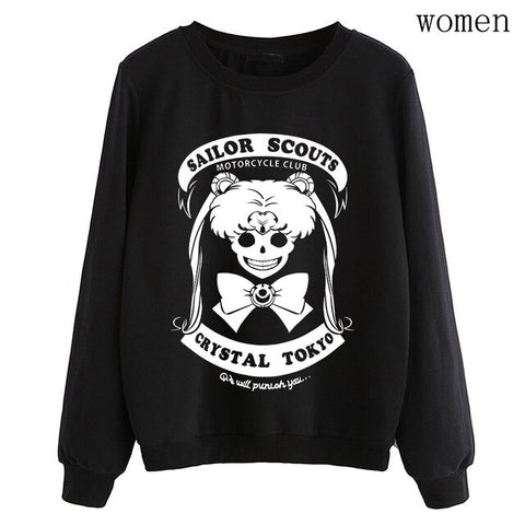 Women cute printed Hoodies casual fleece Clothes 2019 Cartoon Sailor Moon pullovers streetwear fashion Sweatshirt new tracksuits