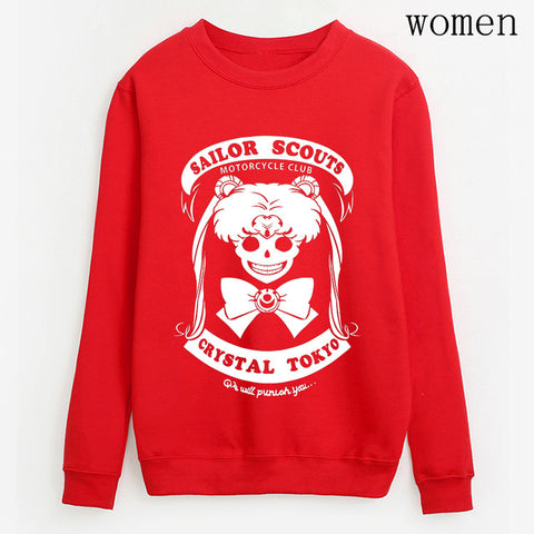 Women cute printed Hoodies casual fleece Clothes 2019 Cartoon Sailor Moon pullovers streetwear fashion Sweatshirt new tracksuits
