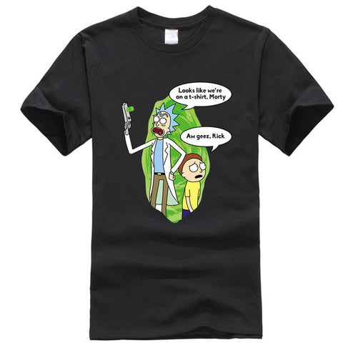 Men's high quality T-shirt short sleeve cotton crewneck loose rick and morty printed men Tshirt casual knitted mens t-shirt tops