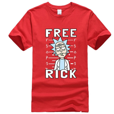Men's high quality T-shirt short sleeve cotton crewneck loose rick and morty printed men Tshirt casual knitted mens t-shirt tops