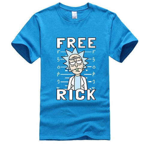 Men's high quality T-shirt short sleeve cotton crewneck loose rick and morty printed men Tshirt casual knitted mens t-shirt tops