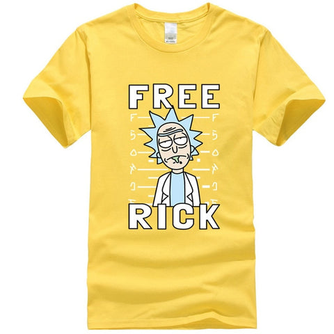 Men's high quality T-shirt short sleeve cotton crewneck loose rick and morty printed men Tshirt casual knitted mens t-shirt tops