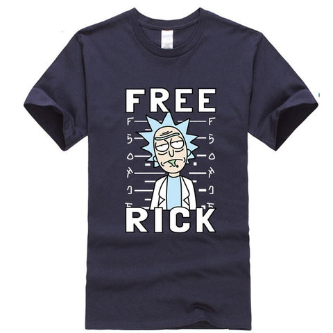Men's high quality T-shirt short sleeve cotton crewneck loose rick and morty printed men Tshirt casual knitted mens t-shirt tops